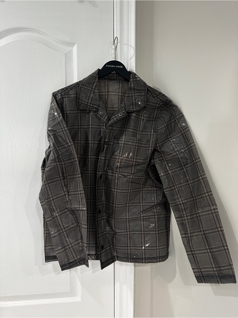 Men's Gray Plaid waterproof Jacket - Brand Unspecified